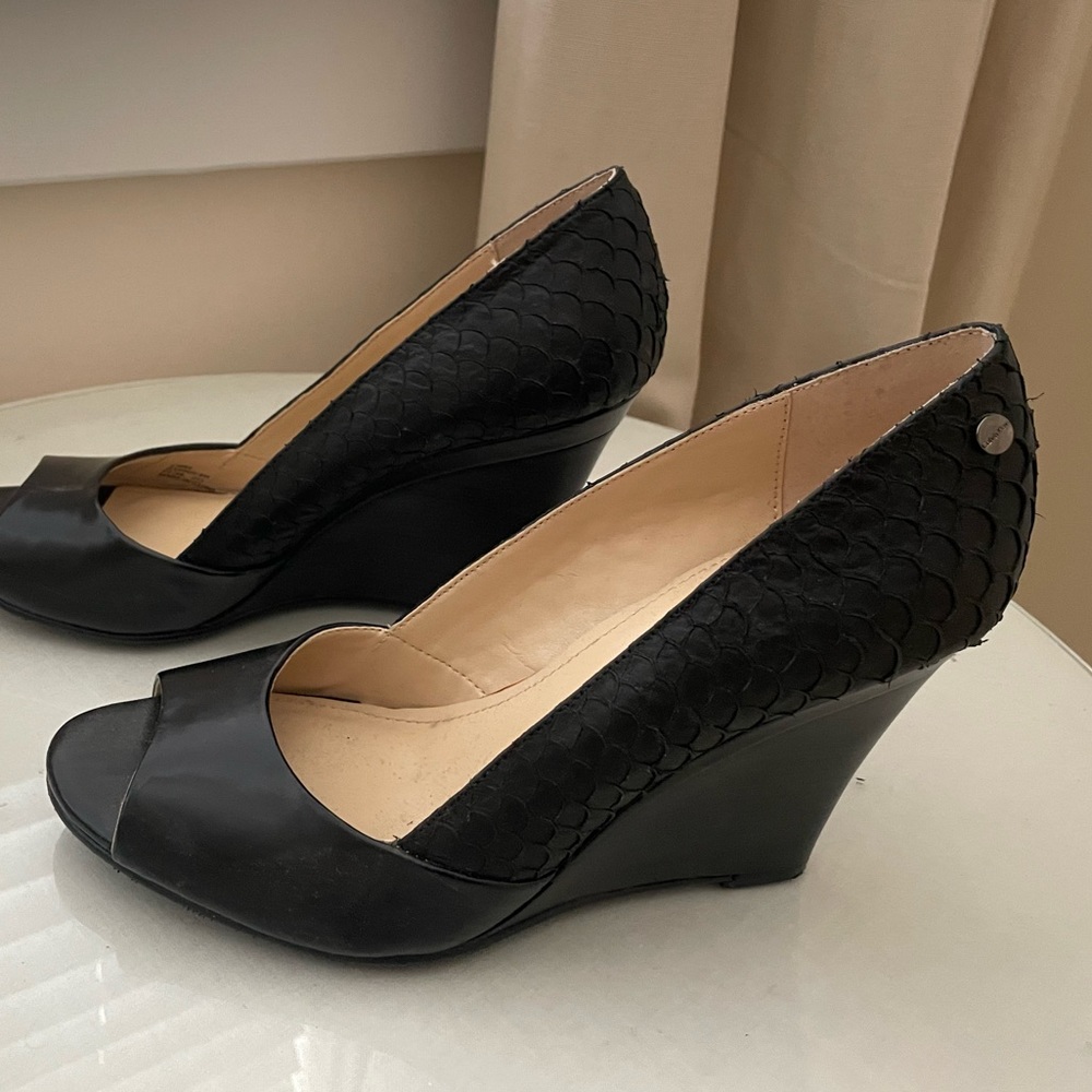 Calvin Klein Snakeskin Wedge Heel